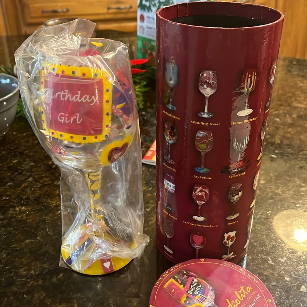 Birthday wine glass